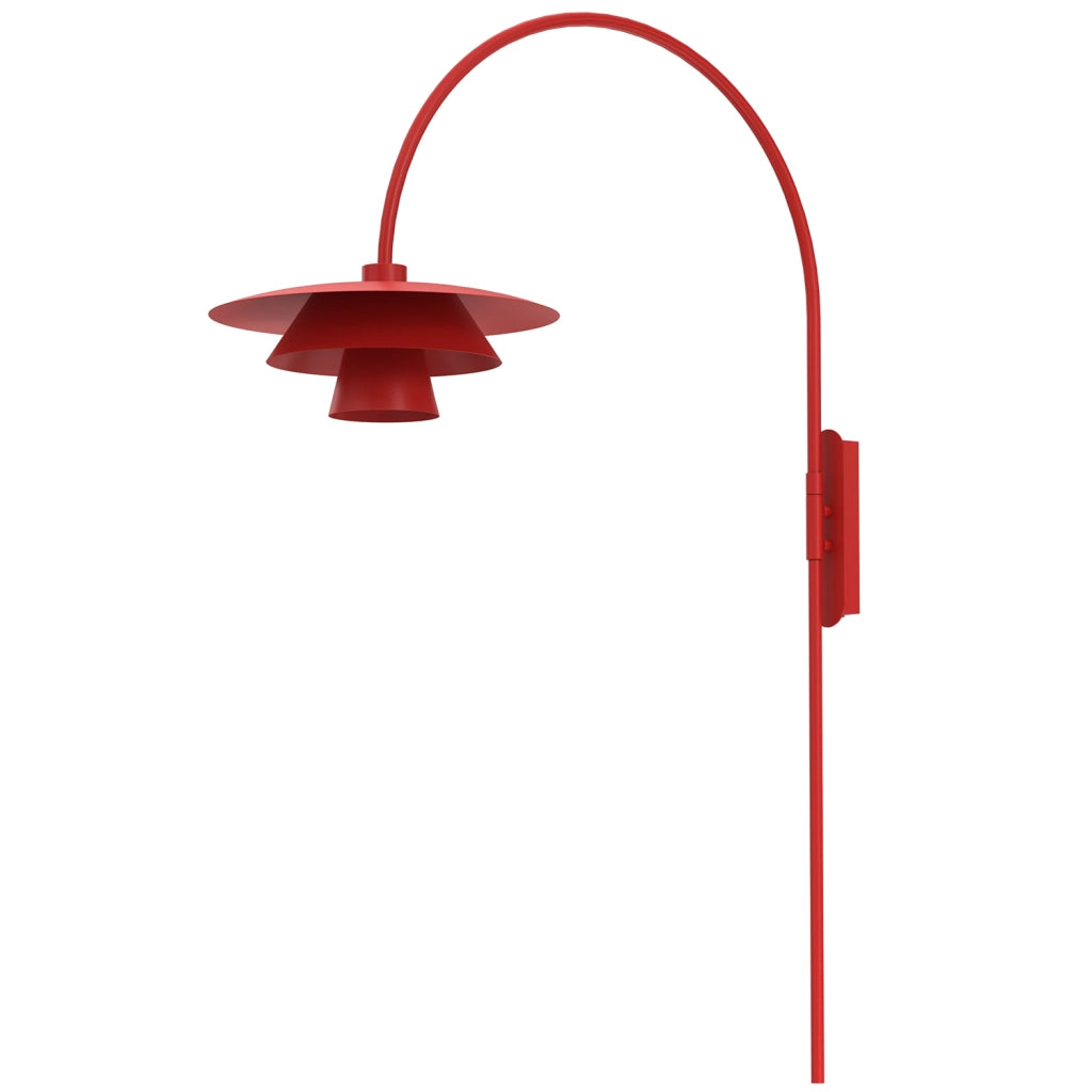 Applique Plato 1 luce E27 rosso metallo Luminex