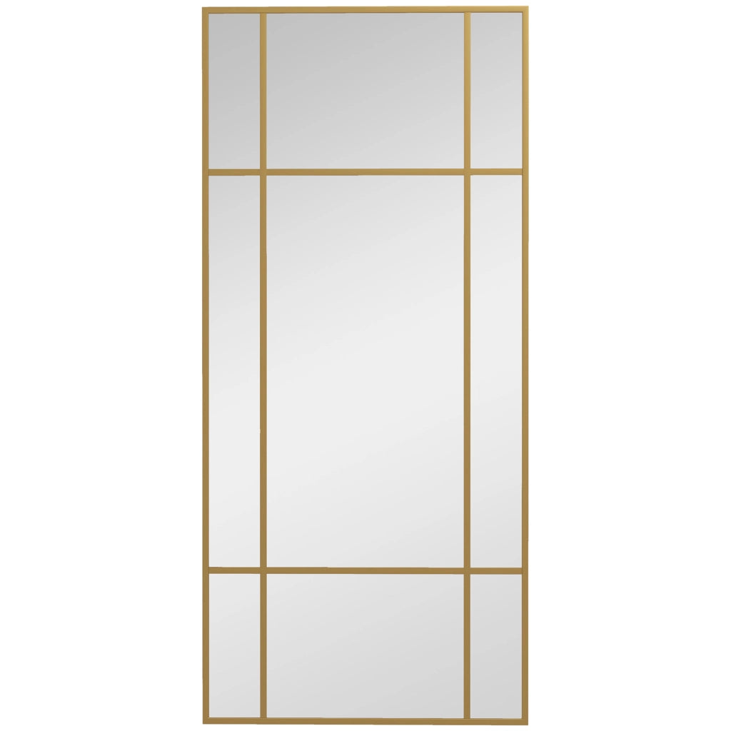 SPECCHIO DECORATIVO 110x50 cm Rettangolare in vetro e metallo Oro