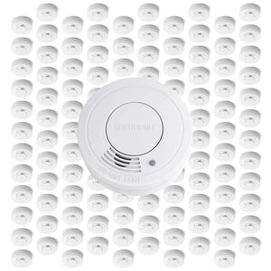 Set 120x Rilevatore di fumo con batteria da 9 V, allarme antincendio con funzione HUSH, sensore antifumo fotoelettrico affidabile con potenza sonora di 85 dB