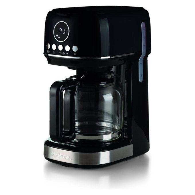 Ariete 1396 Macchina da caffè con filtro Moderna, Caffè americano, Capacità fino a 15 tazze, Base riscaldante, Display LCD, Filtri estraibili e lavabili, Nero