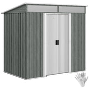 Casetta da Giardino ¨C zephmum ¨C Grigio Chiaro Acciaio 195x122x181.5 cm