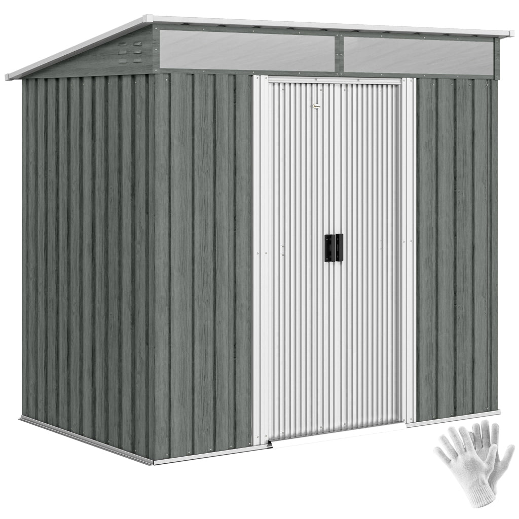 Casetta da Giardino ¨C zephmum ¨C Grigio Chiaro Acciaio 195x122x181.5 cm