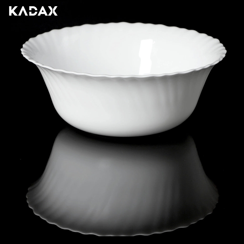 KADAX 3x Ciotola in vetro per insalata Ciotola per snack bianca 20 cm