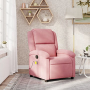 Divano Sedia-Poltrona Massaggiante Reclinabile Rosa in Velluto
