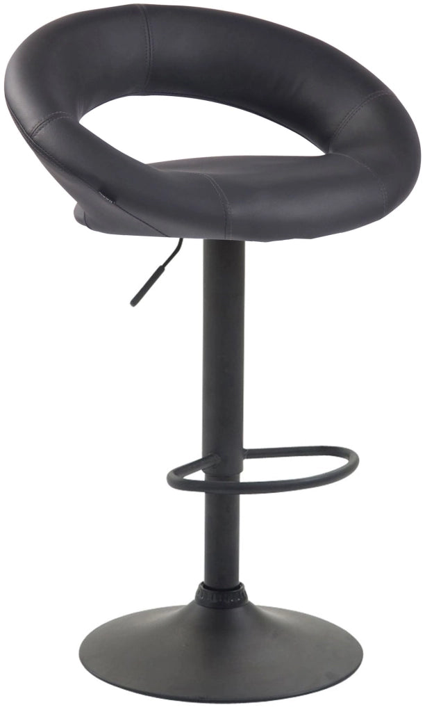 Set di 2 sgabelli da bar Olinda in finta pelle grigio,nero