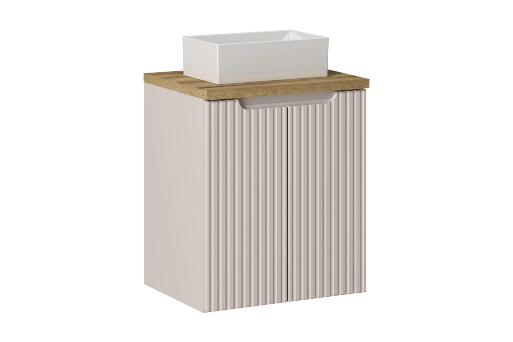 Set mobili bagno 50 cm con piano e lavabo da appoggio Gaja Nova Cashmere 50 x 1401 x 40 cm