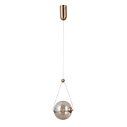 Sospensione Italux Rastia vetro ambra ottone LED 6W