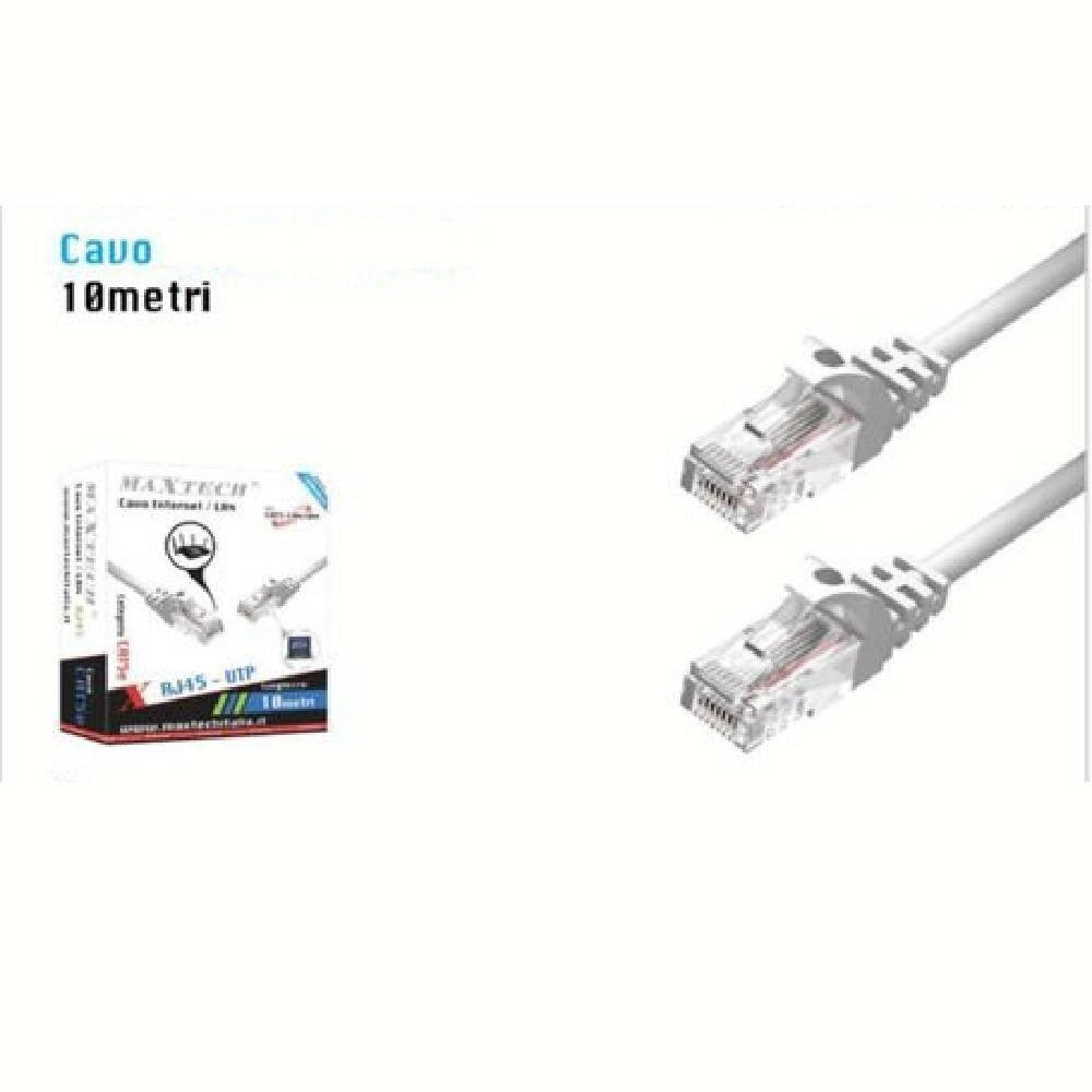 Trade Shop - Cavo Rete Lan Internet 10 Mt Cat5 Rj45 Modem Router Computer Maxtech Cat5-lan10m -
