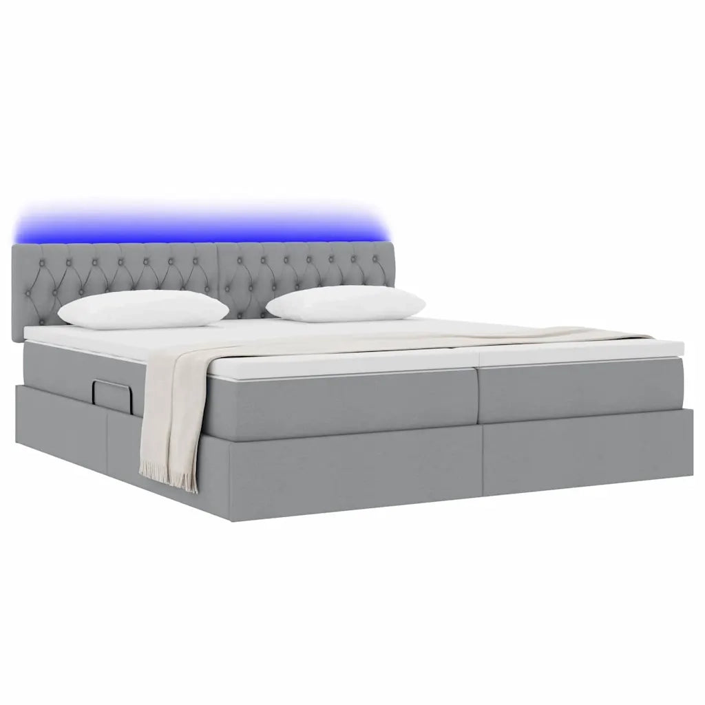 Letto con testiera Grigio chiaro 180 x 200 cm Tessuto 3371573