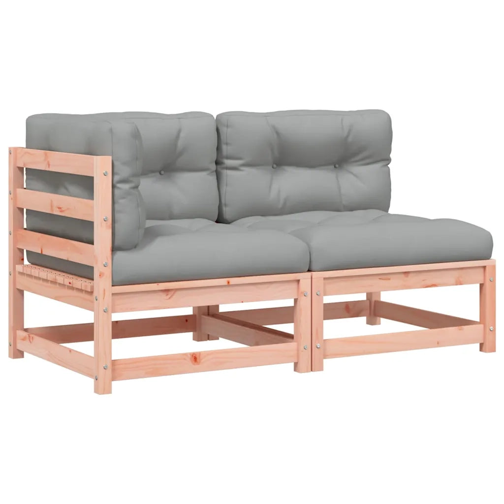 Divano da esterno-Divano da Giardino con Cuscini 2 Posti Legno Massello Douglas