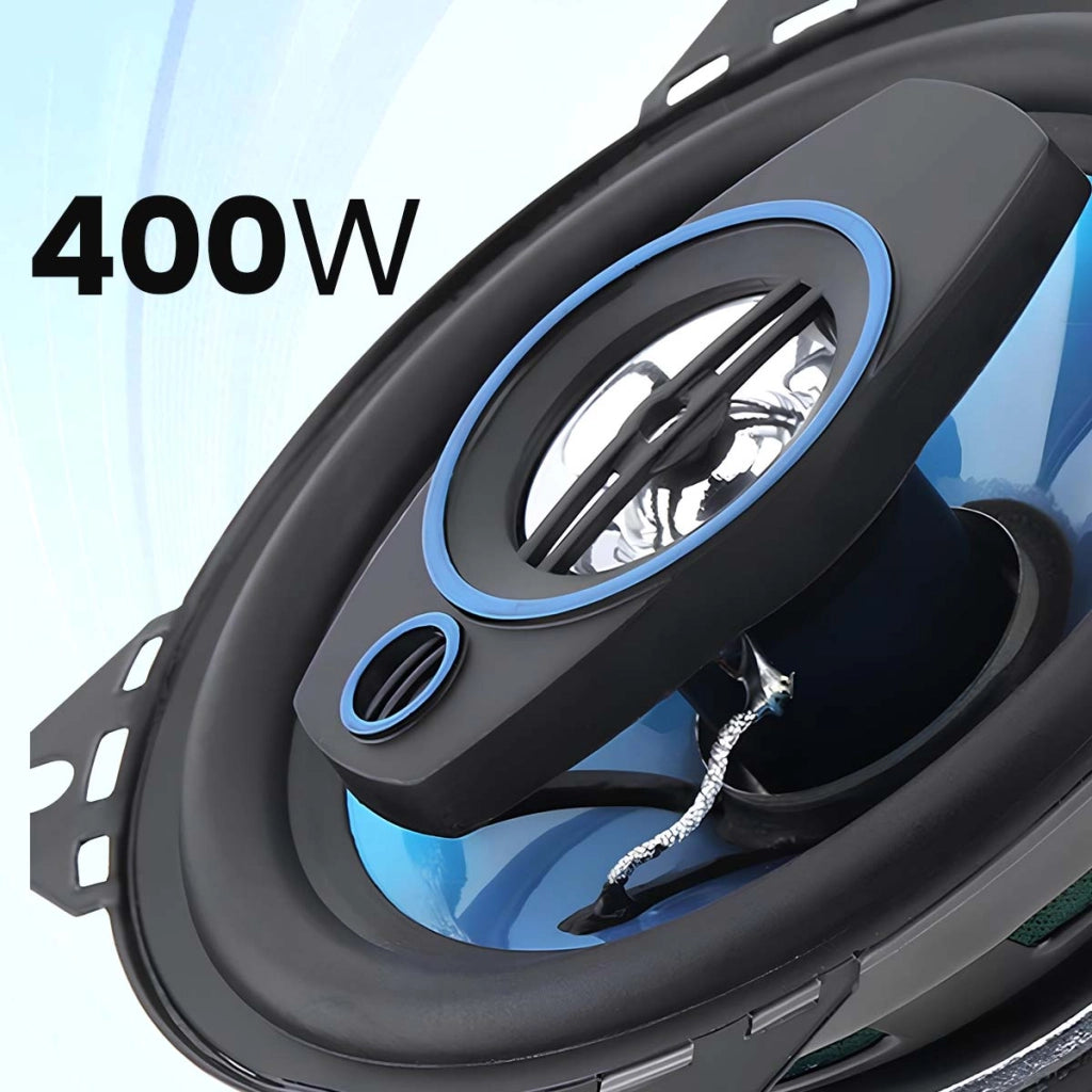 Altoparlante per auto 5 pollici 13x13cm 400W Magnete in ferrite Sensibilità 88dB Nero / Blu Avizar
