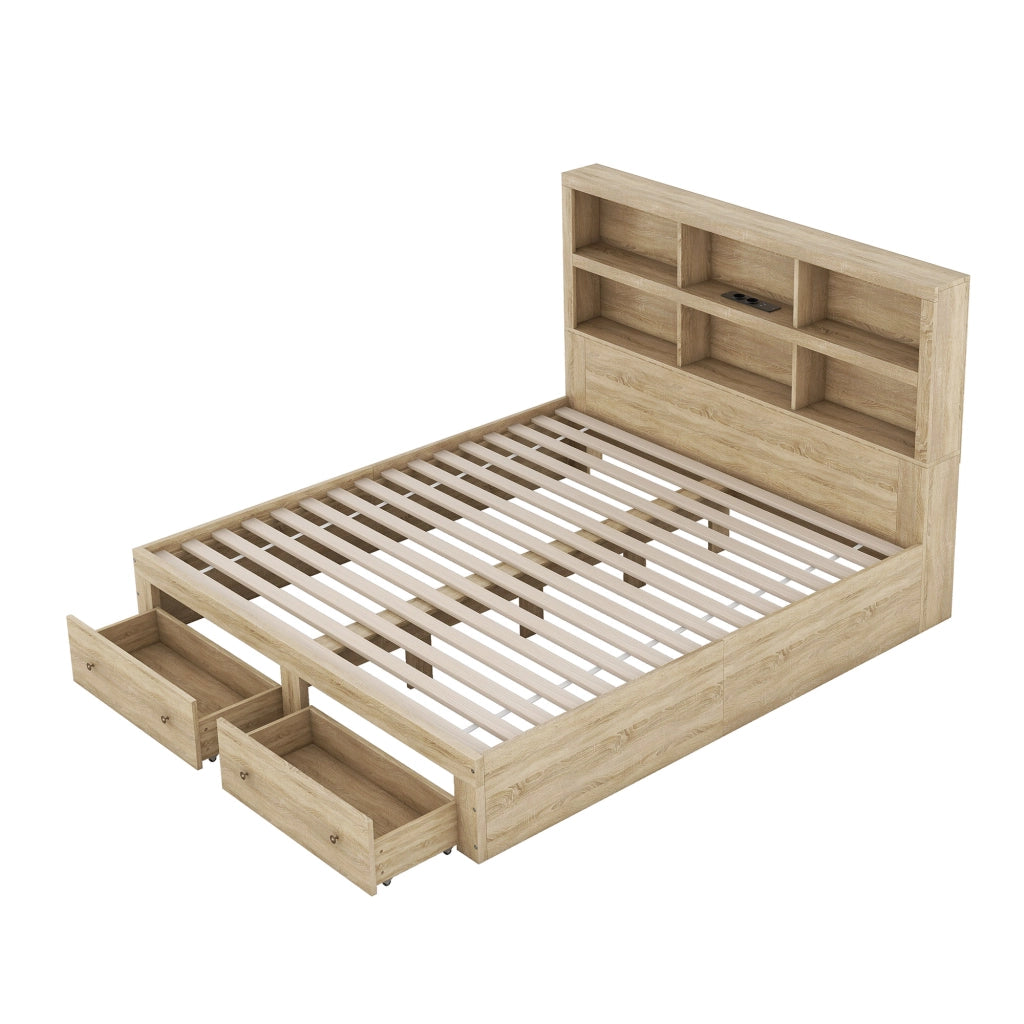 letto matrimoniale truciolare naturale 160 x 200 cm