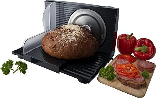 Steba 29-10-00 AS 100 Affettatrice Elettrica 100 W Lama Acciaio Inox Solingen 170 mm Regolazione Spessore 0-17 mm Pieghevole colore Nero