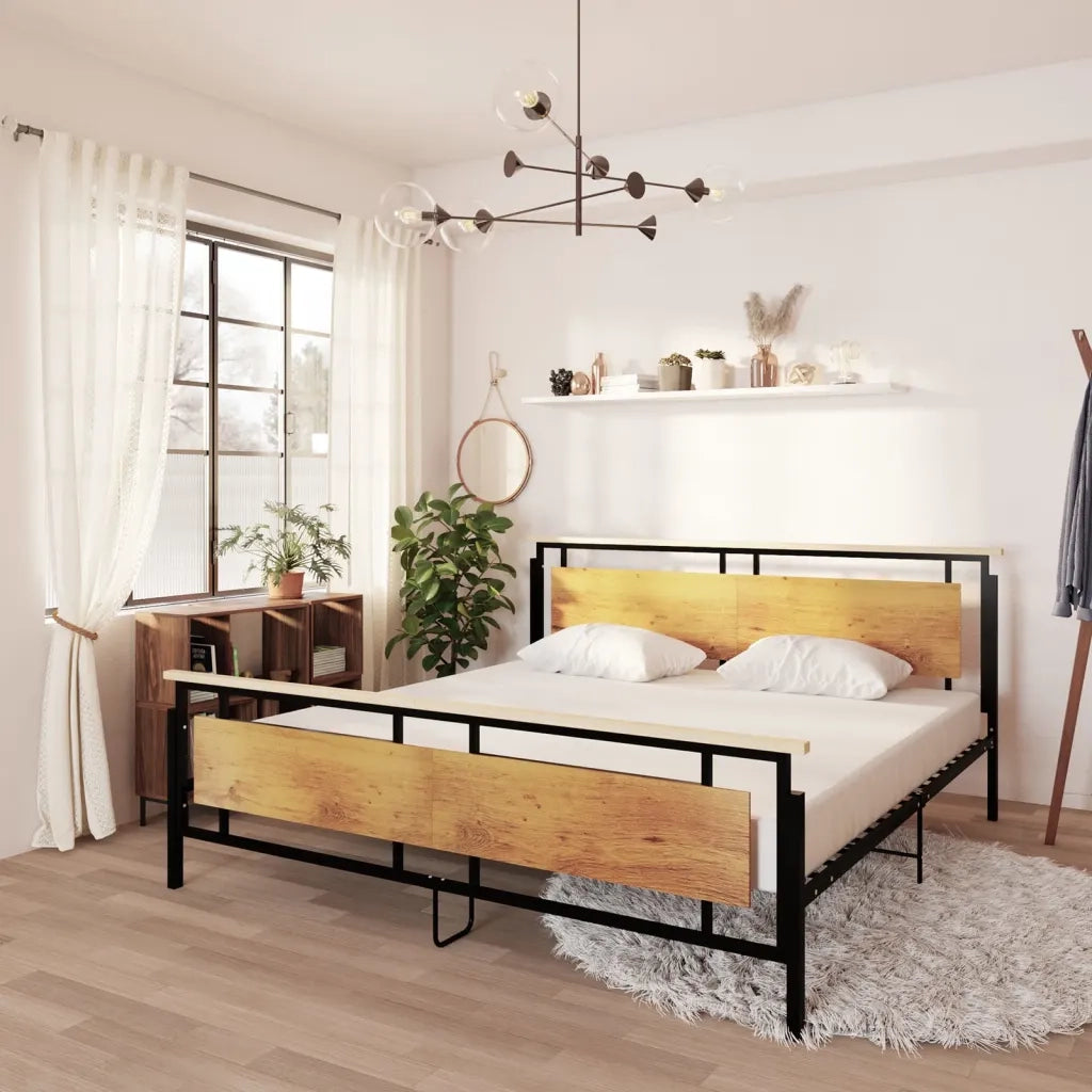 Letto matrimoniale | Letto per adulti | Giroletto in Metallo 200x200 cm