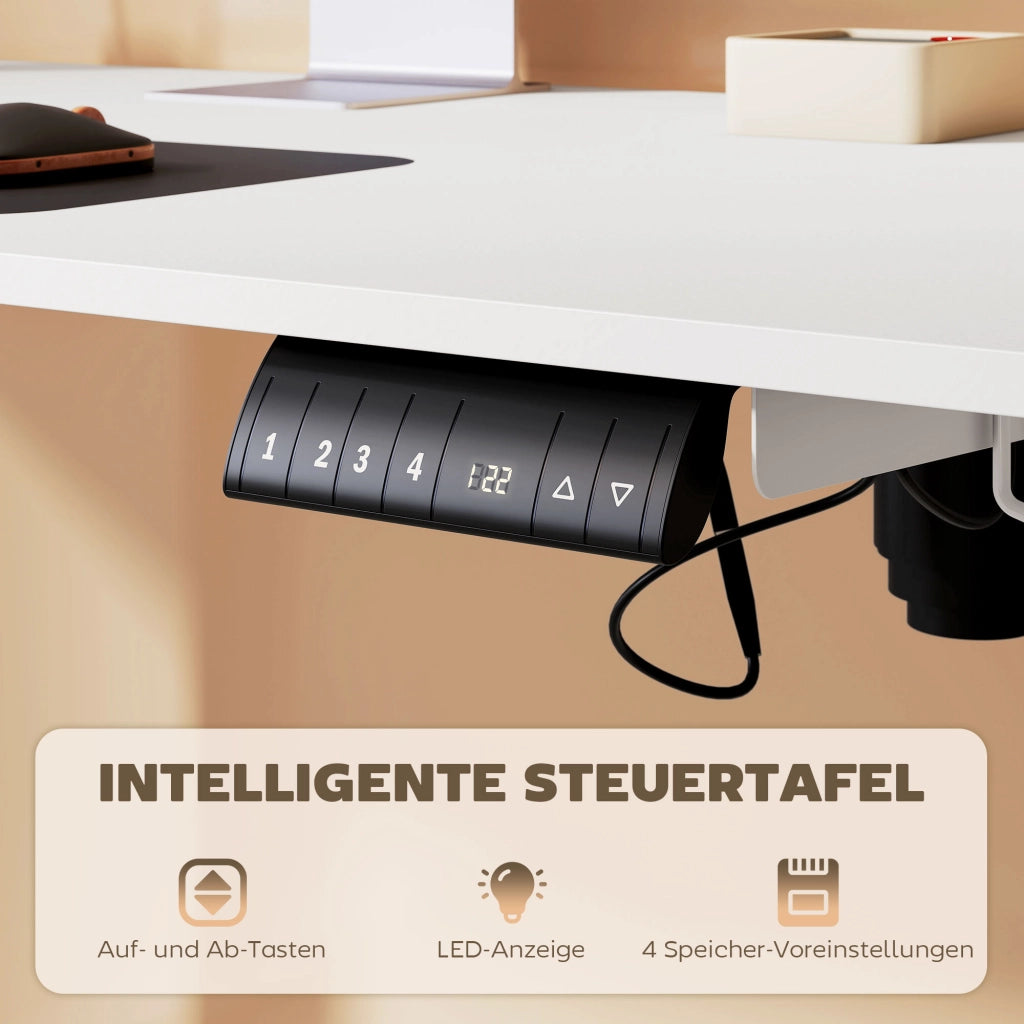 Scrivania regolabile in altezza per computer ¨C zephmum ¨C 140x70x116 cm bianco