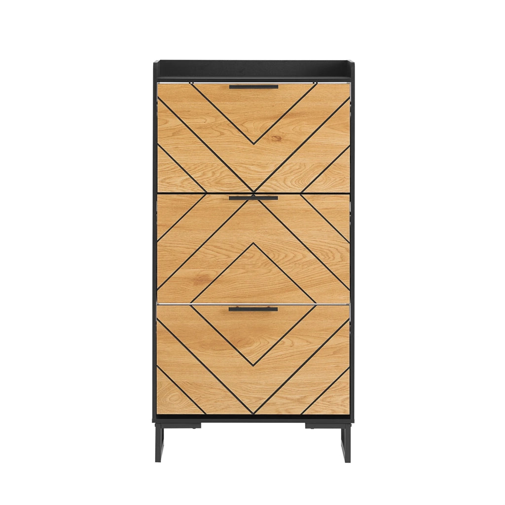 Scarpiera con 3 ribalte Scarpiera con 6 ripiani Portascarpe salvaspazio Nero 62x24x125cm FSR164-SCH