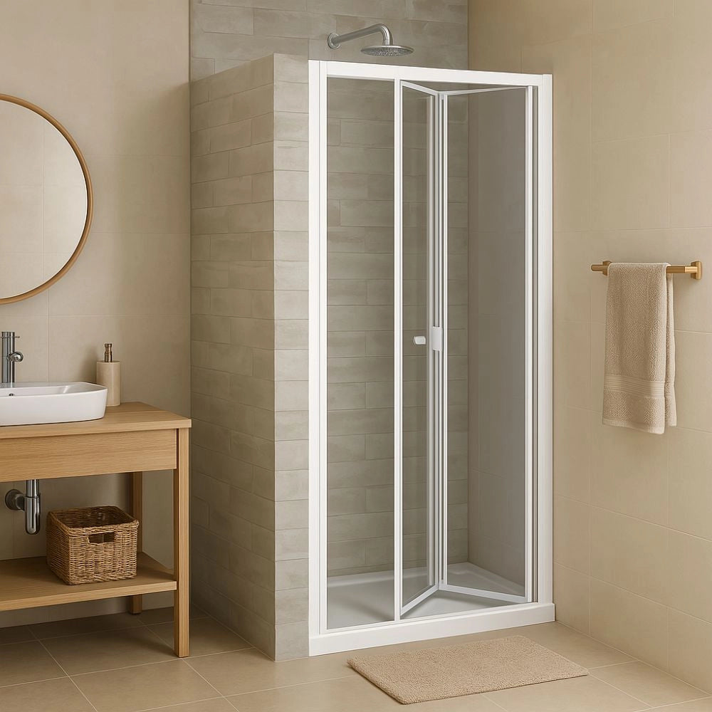 Porta doccia a soffietto book cristallo temprato profilo bianco bianco *** misure 76-80xh190cm trasparente, confezione 1