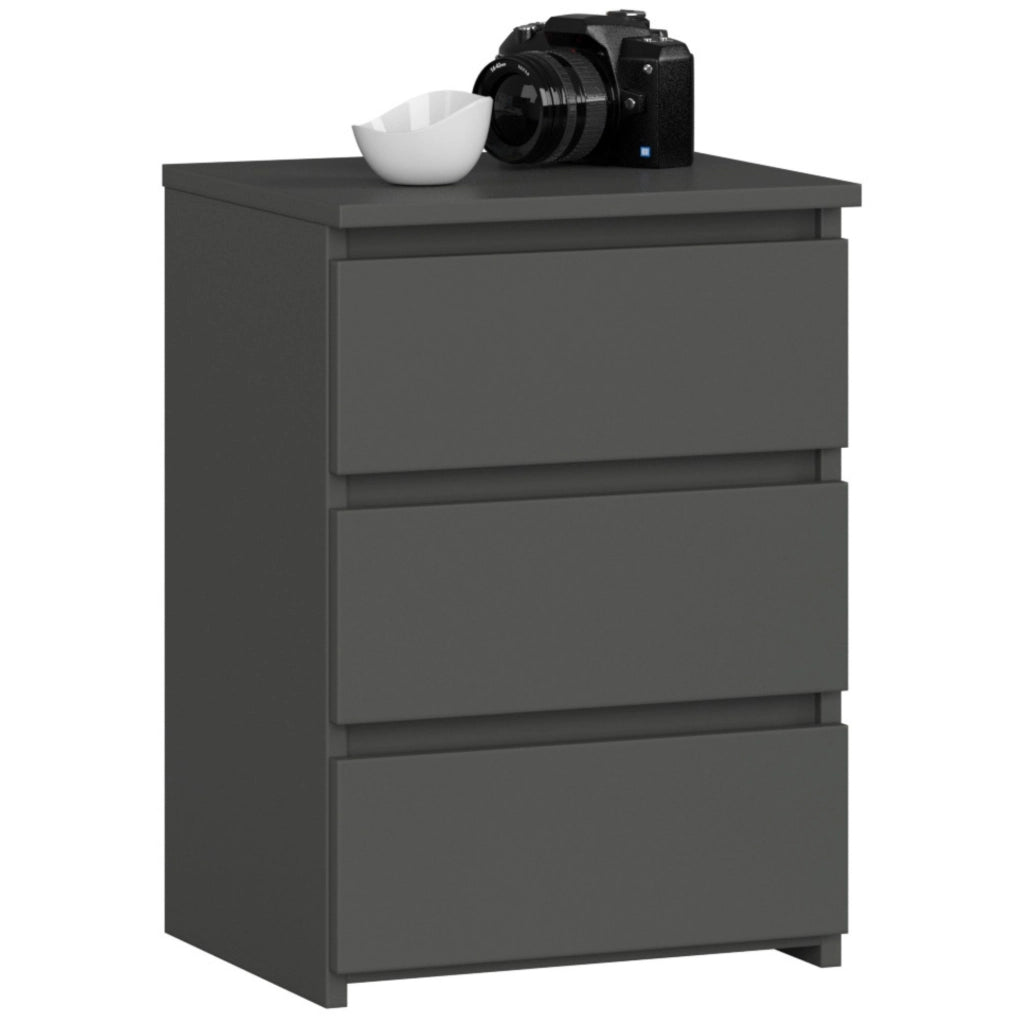 Comodino AKORD CL3 Grigia Grafite 40 cm 3 cassetti 40x35x57 cm