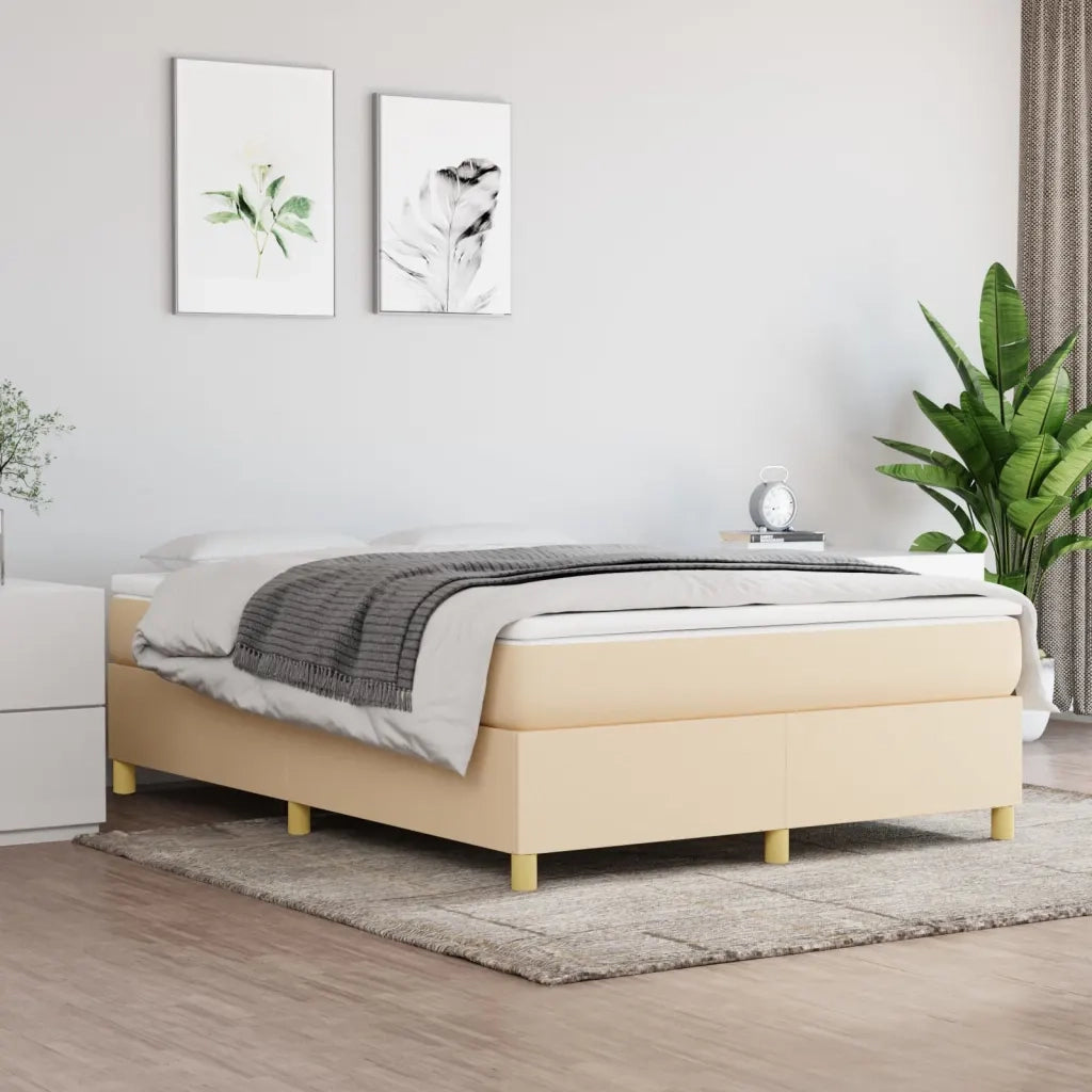 Giroletto a Molle con Materasso Crema 140x200 cm in Tessuto cod mxl 59358
