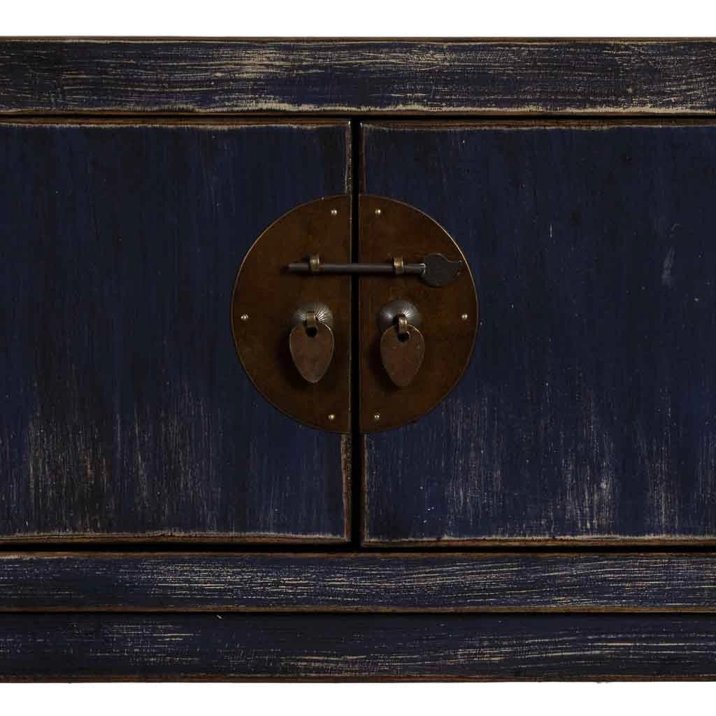 Mobile da ingresso in legno nero invecchiato 100x26x87h cm