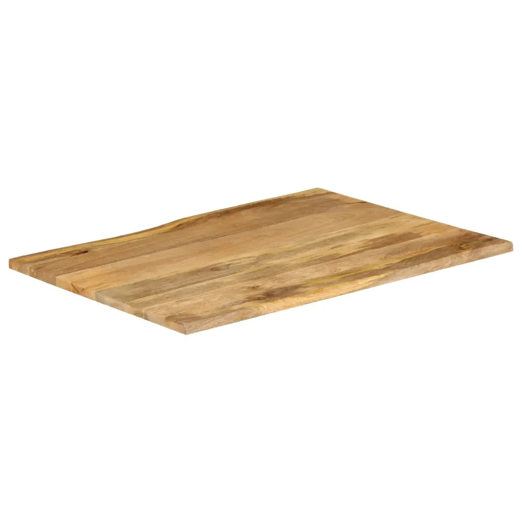 Piano per Tavolo 90x80x2,5cm Bordi Vivi in Legno Massello Mango 370723