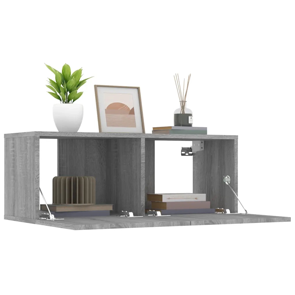 Mobili TV 2pz | Armadietto TV | Mobile Porta TV Grigio Sonoma 80x30x30cm Legno Multistrato