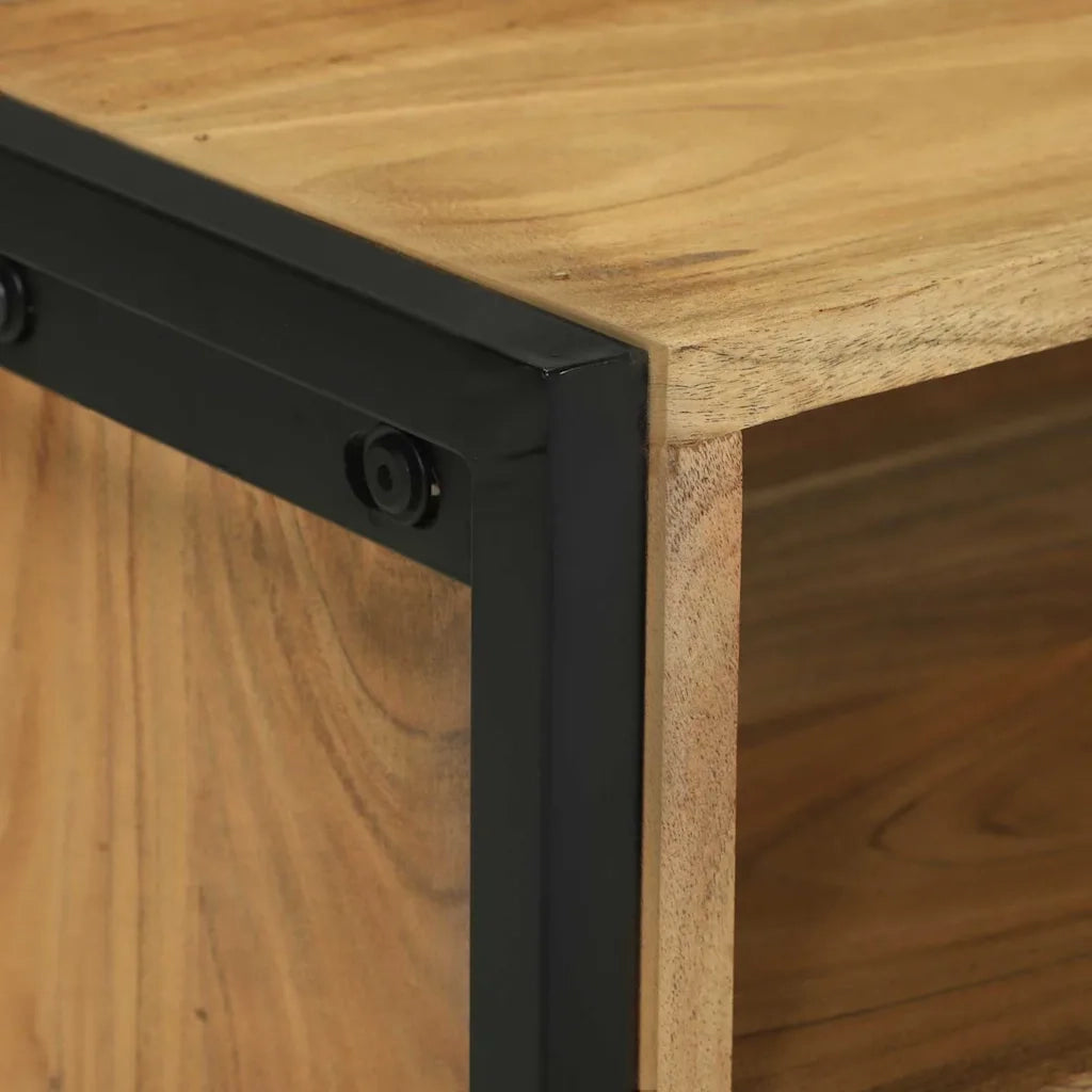 vidaXL Mobile TV Marrone 100 x 35 x 50 cm Legno massello di acacia