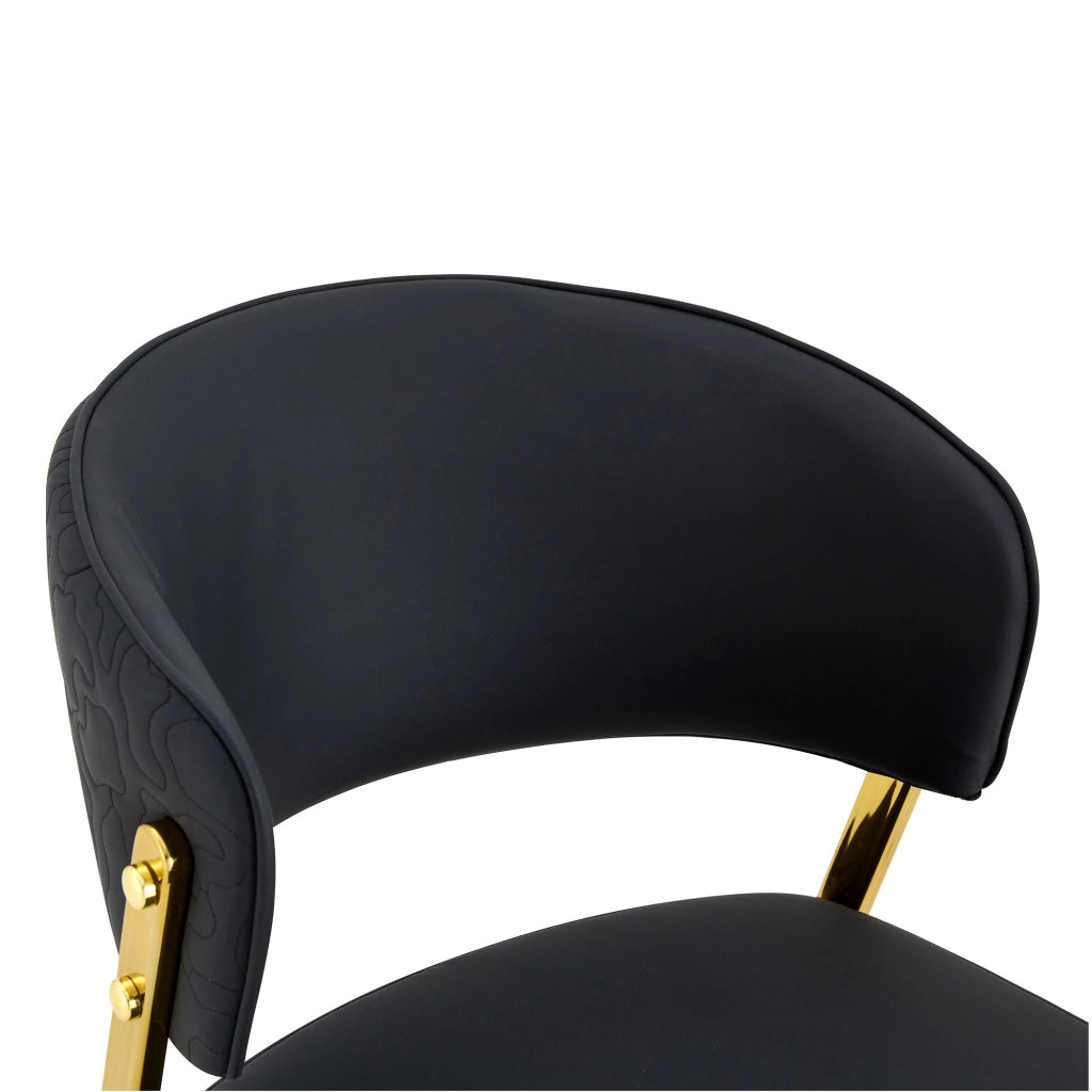 Sedie da pranzo set da 2 con design ergonomico schienale curvo imbottitura e piedini antiscivolo in pu nero
