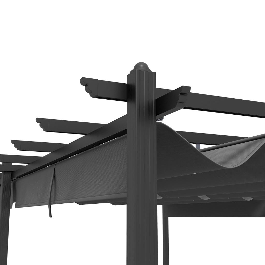 Pergola retrattile per terrazza ¨C zephmum ¨C 3.5x6 m in alluminio e poliestere grigio scuro