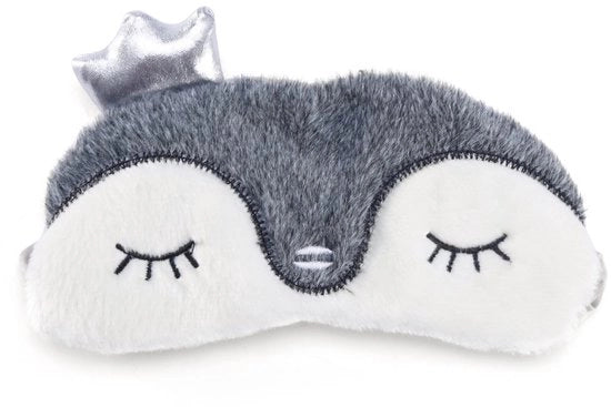 Slaapmasker con Funzione di Riscaldamento - Slaapmasker per Bambini - Oogmasker con Disegni Animali - Plush - morbido - 19x10 cm