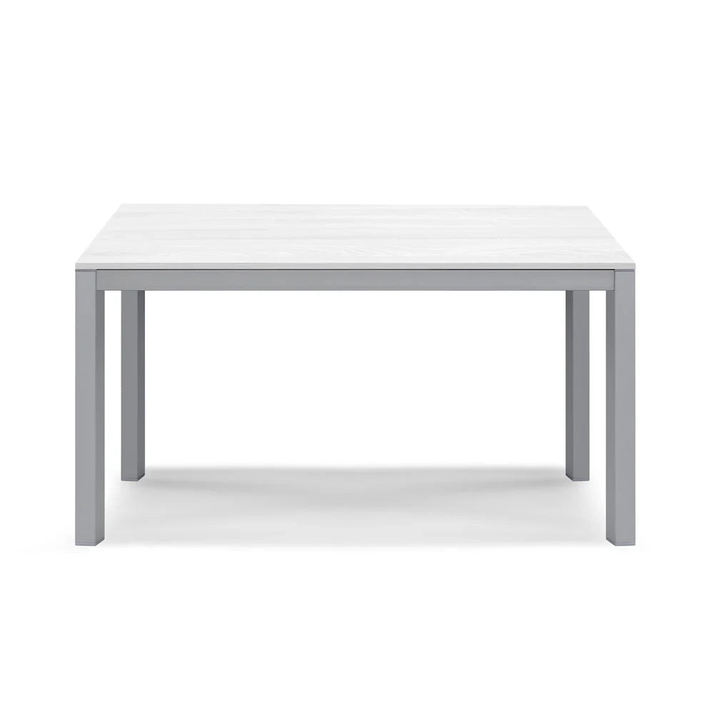 Tavolo da pranzo allungabile Bianco Frassino 110x70 modello GIOTTO MADE IN ITALY con allunga laterale 40 cm per sala da pranzo, cucina e soggiorno, design moderno