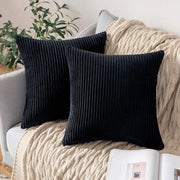 Cuscini Decorativi in Pelle di Velluto con Cerniera Nascosta, 45x45 cm, Set a 2 Pezzi