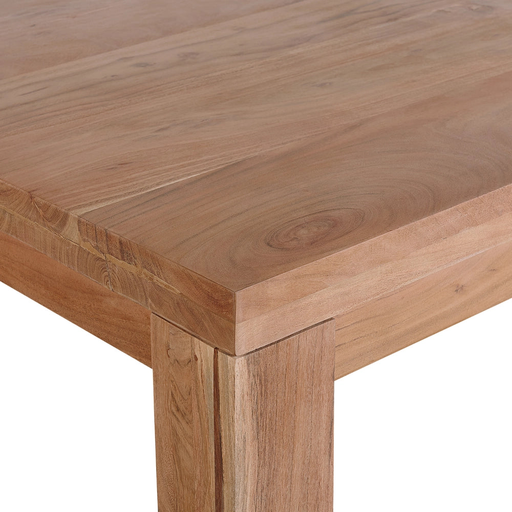 Tavolo da pranzo in legno chiaro in legno massello di acacia 180 x 90 cm tradizionale country