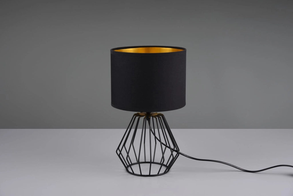 Lampada da tavolo CHUCK nera RL metallo/tessuto E14 h34cm