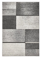 Tappeto FUNNY 87071 grigio cm.160x230 pelo morbido resistente geometrico a quadri