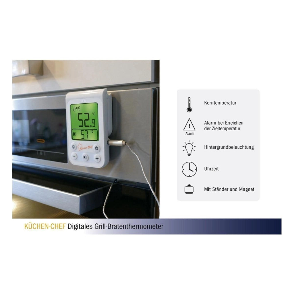 TFA Dostmann 14.1510.02 KÜCHEN CHEF Termometro Digitale per Cibo da -20 a 300 °C con Timer e Allarme Acustico colore Bianco