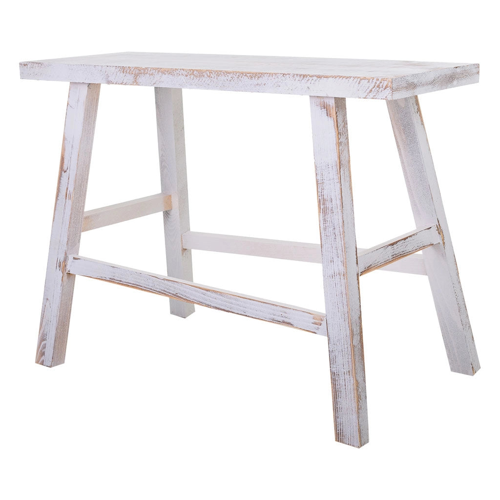 Sgabello in legno bianco 70x25x50h cm