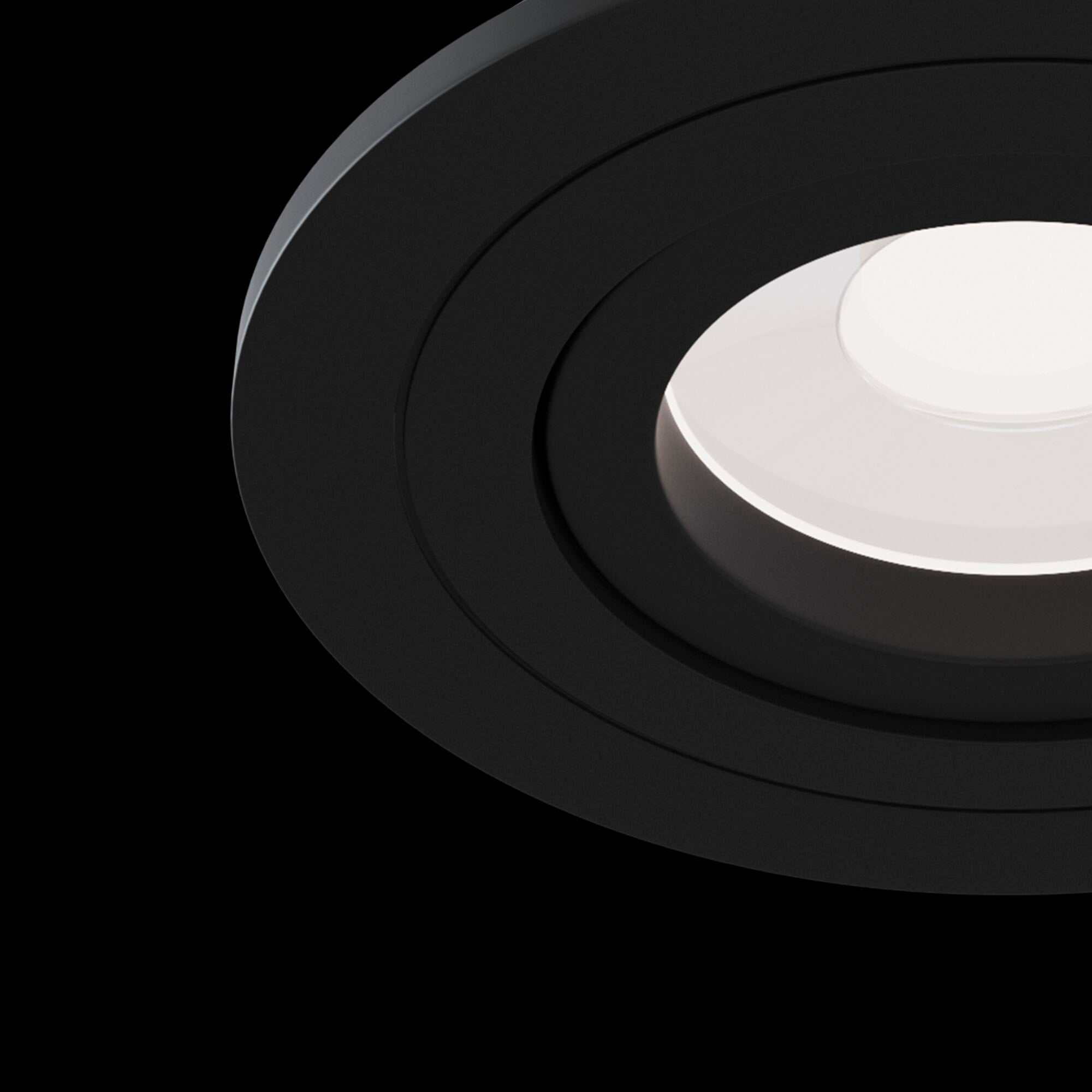 Faretto da incasso Downlight in Alluminio Atom Nero