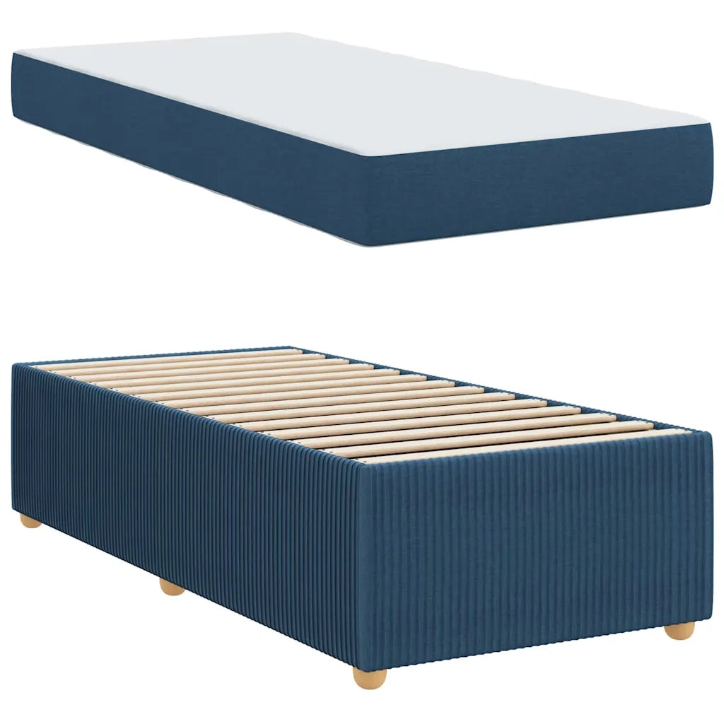 Struttura del letto con materasso Blu 100 x 200 cm Tessuto