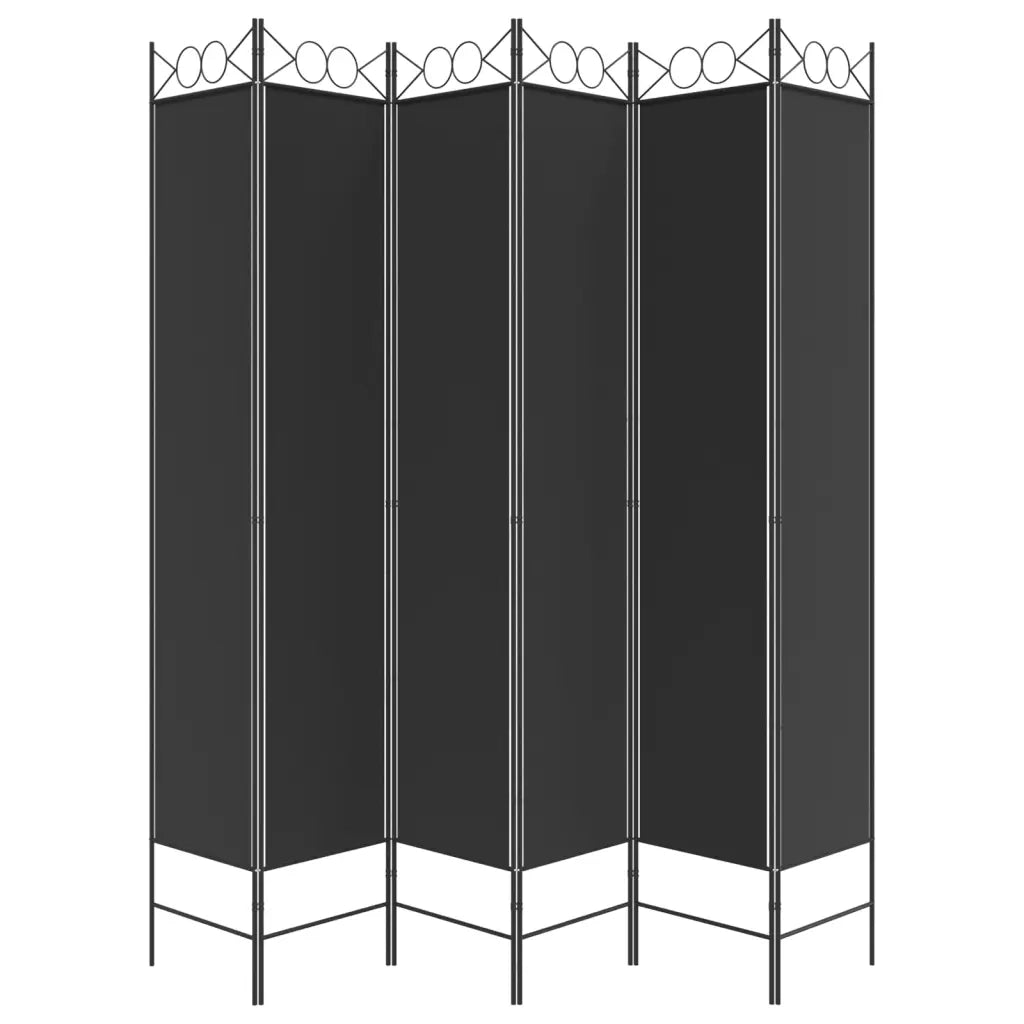 Divisorio a 6 Pannelli Nero 240 x 220 cm in Tessuto cod mxl 69466