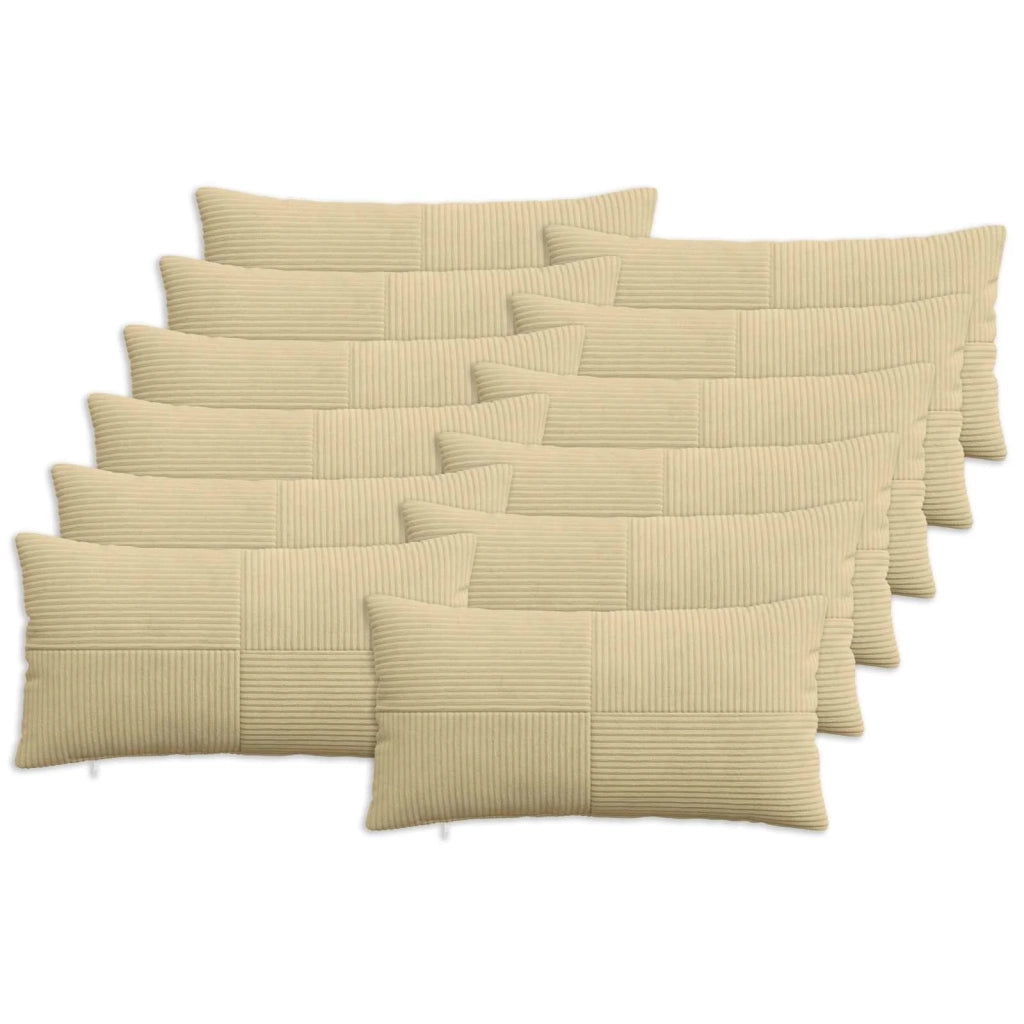 Federa 12 pcs ALMELO Grigio Verde 40 x 80 cm corduroy 914616