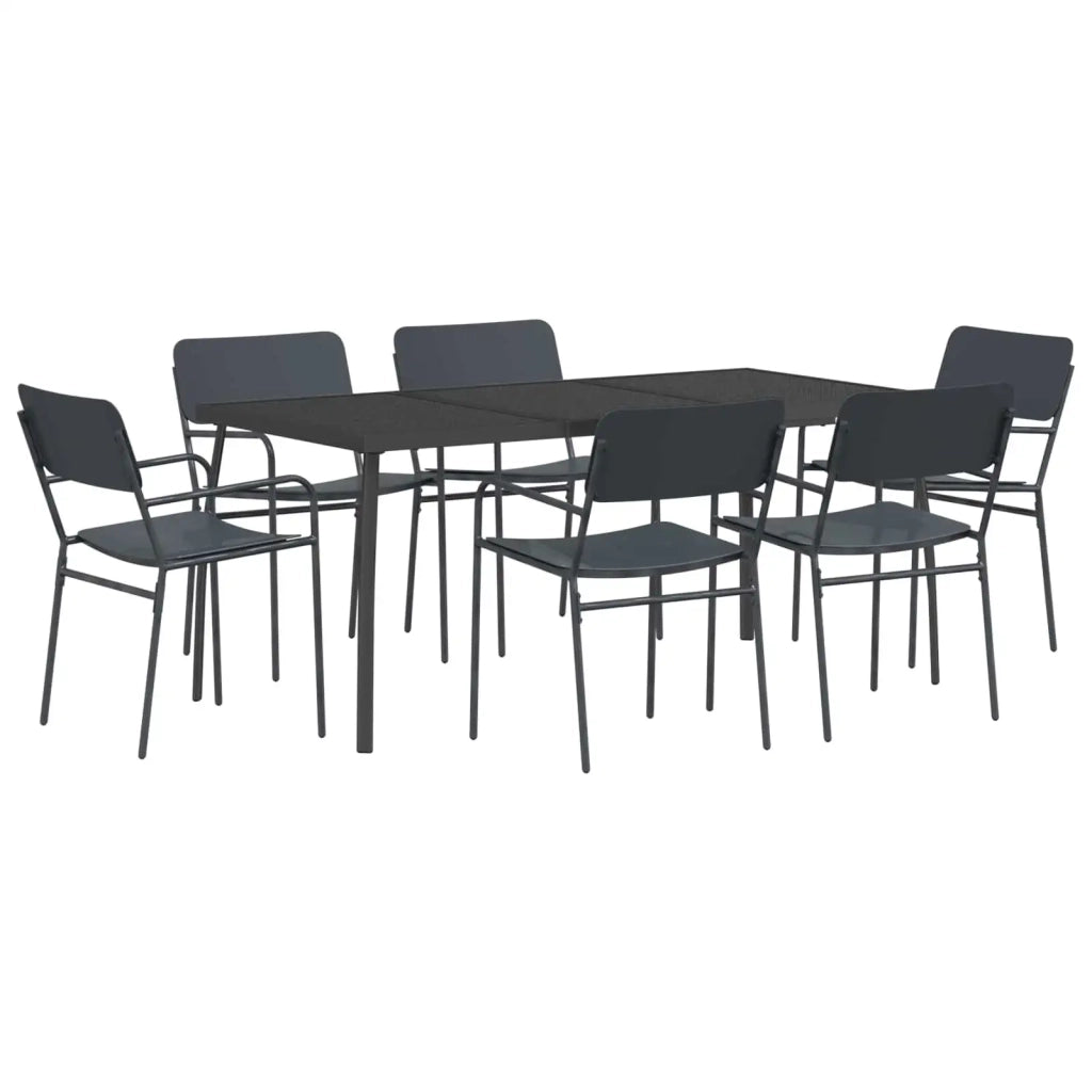 Set da pranzo 7 pz Antracite Acciaio 3422863