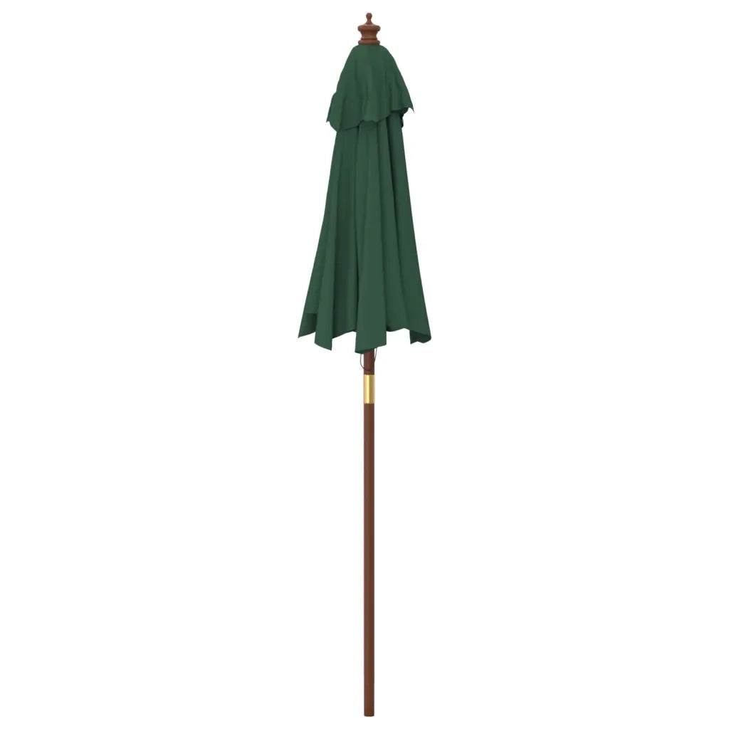 Ombrellone da Giardino-Ombrello da Balcone con Palo in Legno Verde 196x231 cm