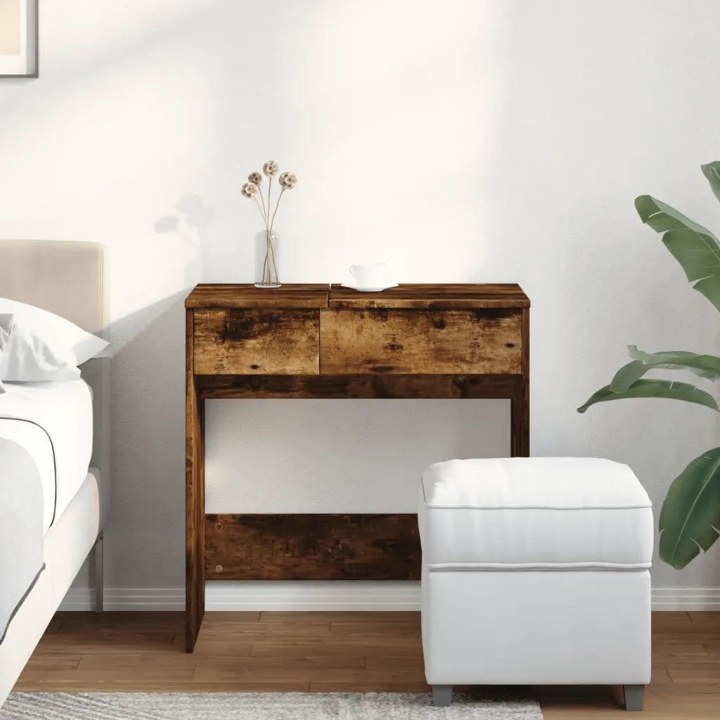 vidaXL Toeletta con Specchio Rovere Fumo 73x46,5x120 cm