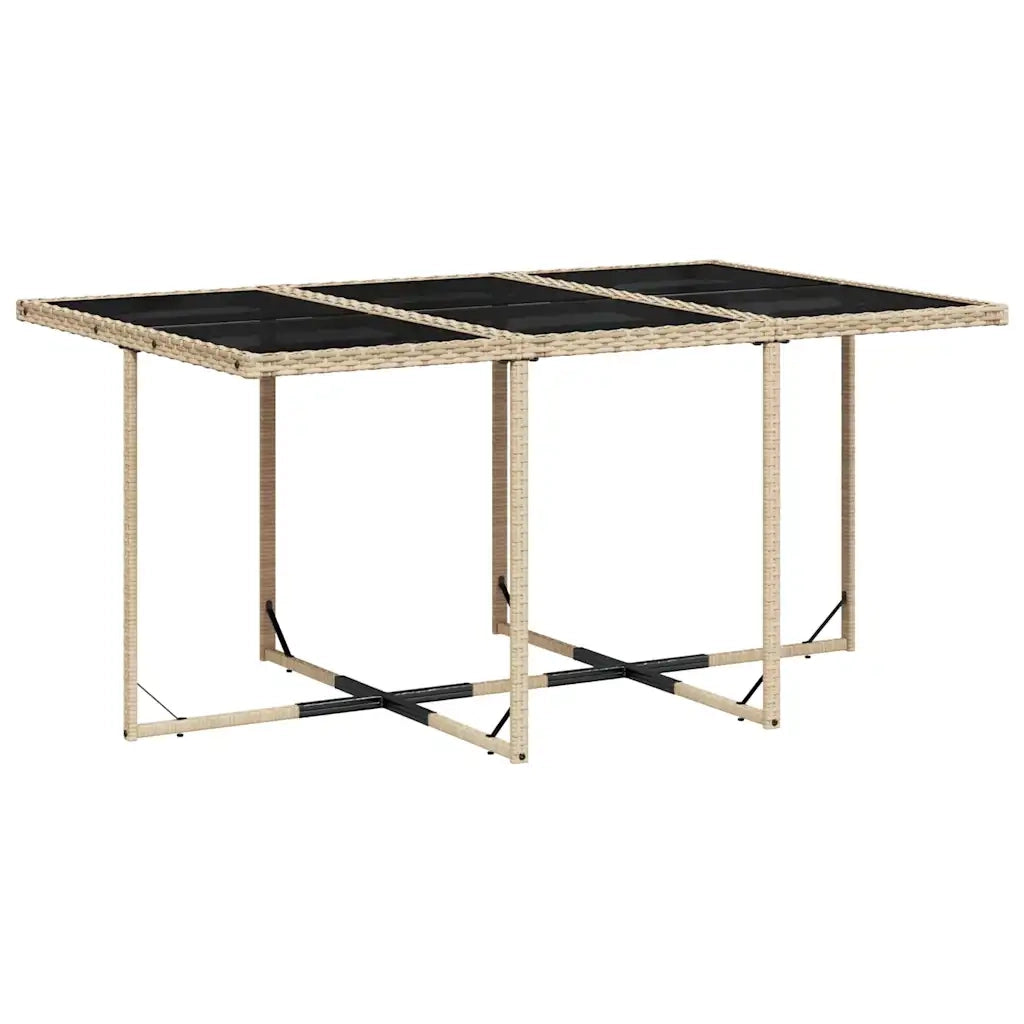 Set Pranzo da Giardino 7 pz con Cuscini Beige Misto Polyrattan 3211452