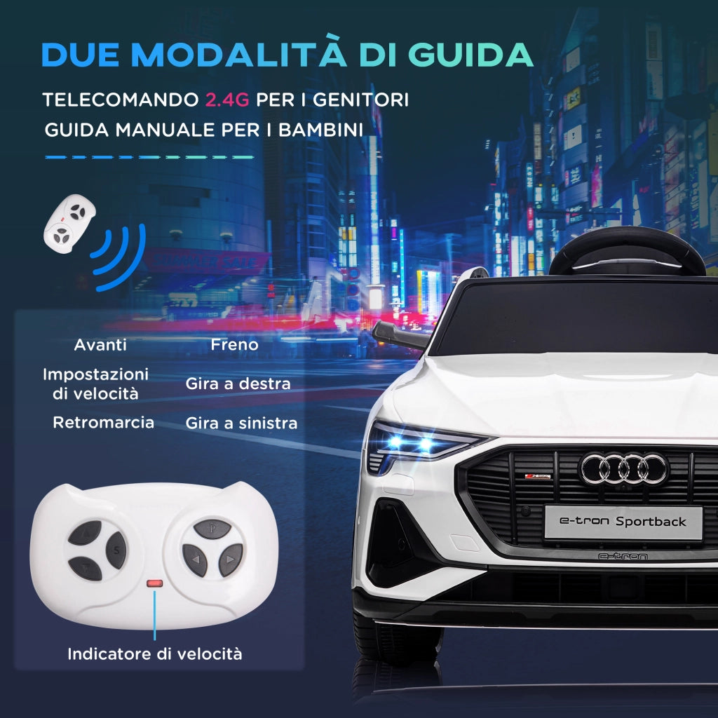 EasyComfort Auto Elettrica per Bambini 3-5 Anni, Macchina 12V con Telecomando e Luci Colorate, Velocità Fino a 8km/h, Bianco