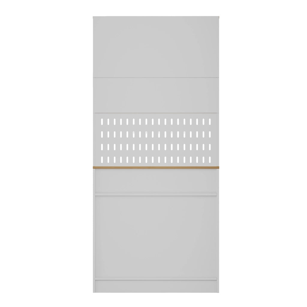 Credenza con 4 Ante e 2 Cassetti ¨C Xylo ¨C Bianco con Maniglie Argento