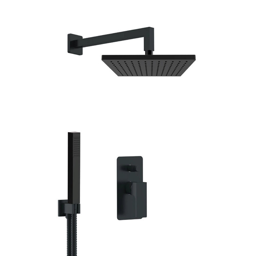 Set doccia quadro completo a incasso nero opaco - serie Absolute