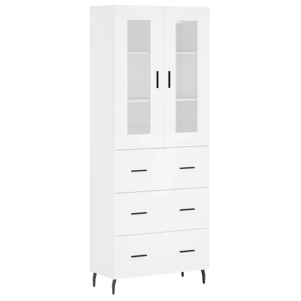 Buffet credenza cassettiera armadio mobile contenitore organizer cucina soggiorno salotto alto 69,5 x 34 x 180 cm legno ingegnerizzato bianco 02_0032571