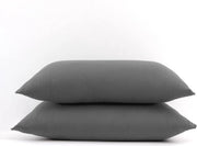 Set di Cuscini di 2 - 100% Jersey di Cotone Premium con Cerniera - Soffice e Respirante (Grigio, 50x70)